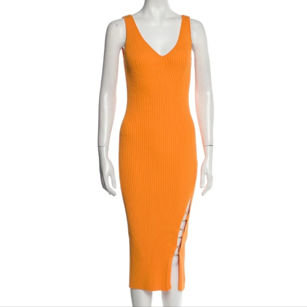 House of Harlow 1960 Orange O Ring Ribbed Dress